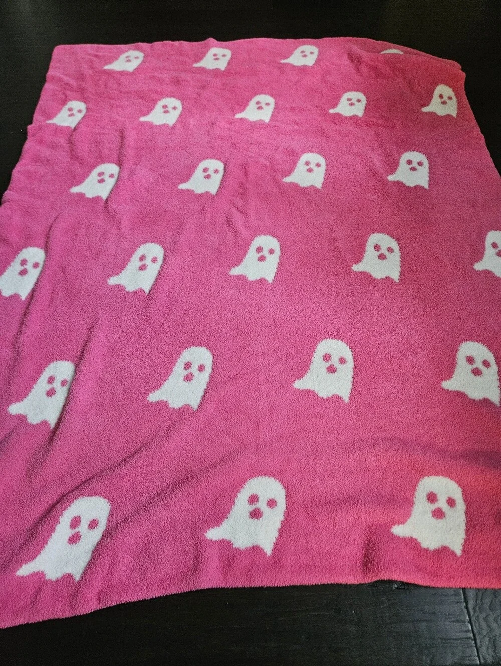 Cupcakes And Cashmere Halloween Pink Ghost Plush Throw Blanket